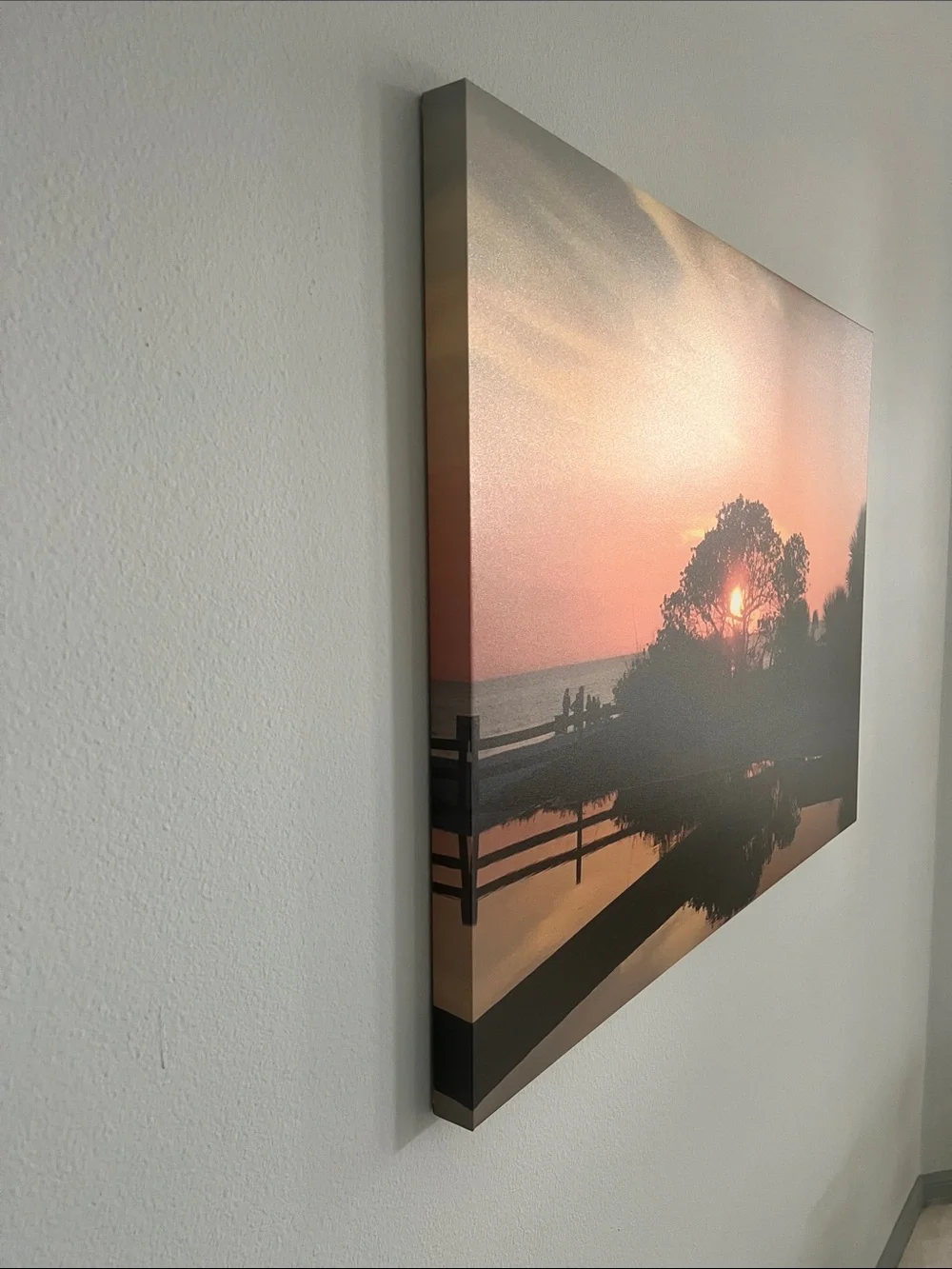 Sunset Tree Canvas Wall Art - Orange Honeymoon Island